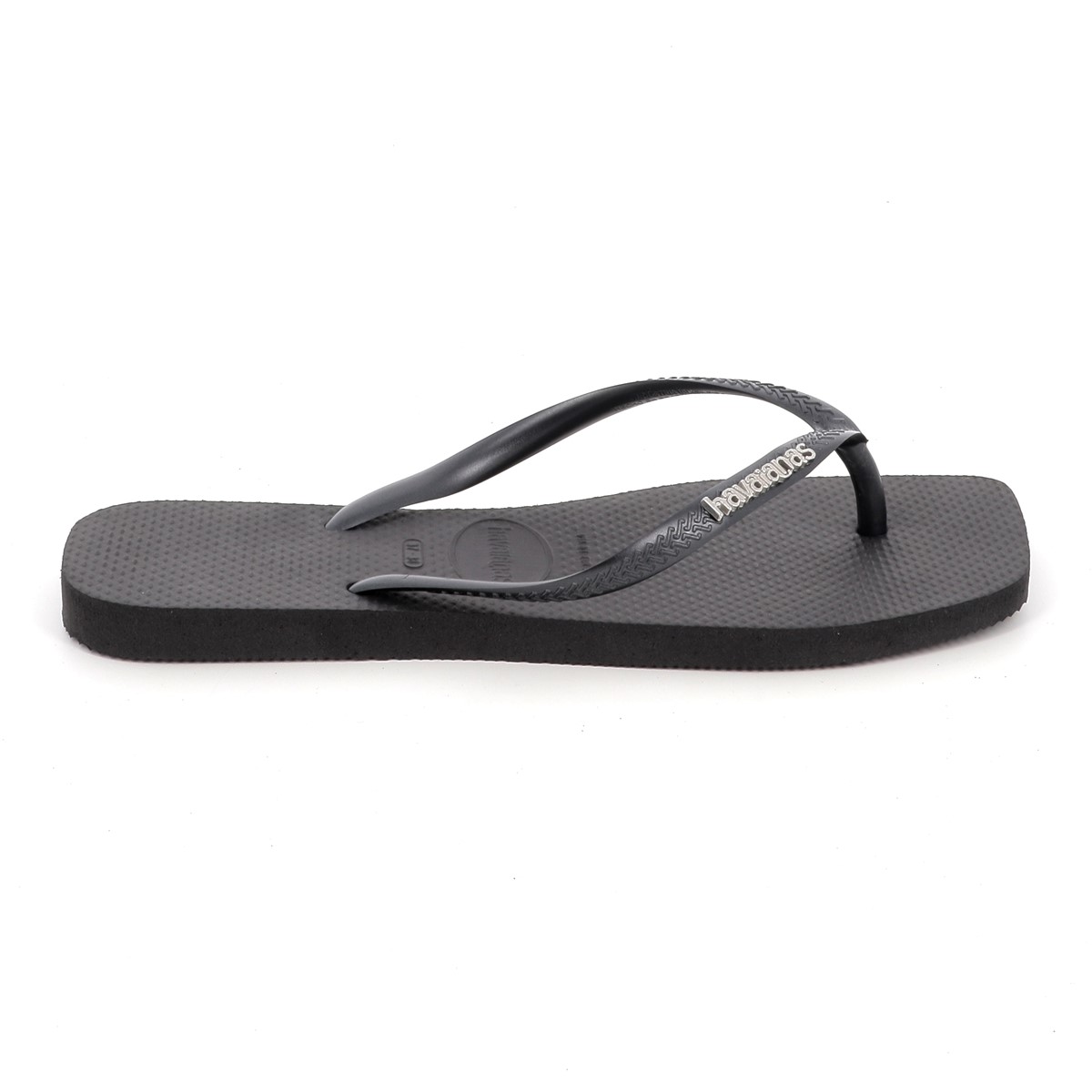 Γυναικεία Σαγιονάρα Havaianas Slim Square Logo Metallic Χρώματος Μαύρο 4148257-2976