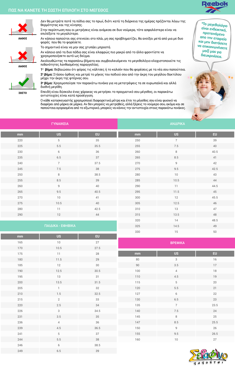 REEBOK | ΜεγεθολόγιοΠαιδικό Αθλητικό Παπούτσι για Κορίτσι Reebok Weebok Flex Sprint Infants Χρώματος Ροζ GZ0881
