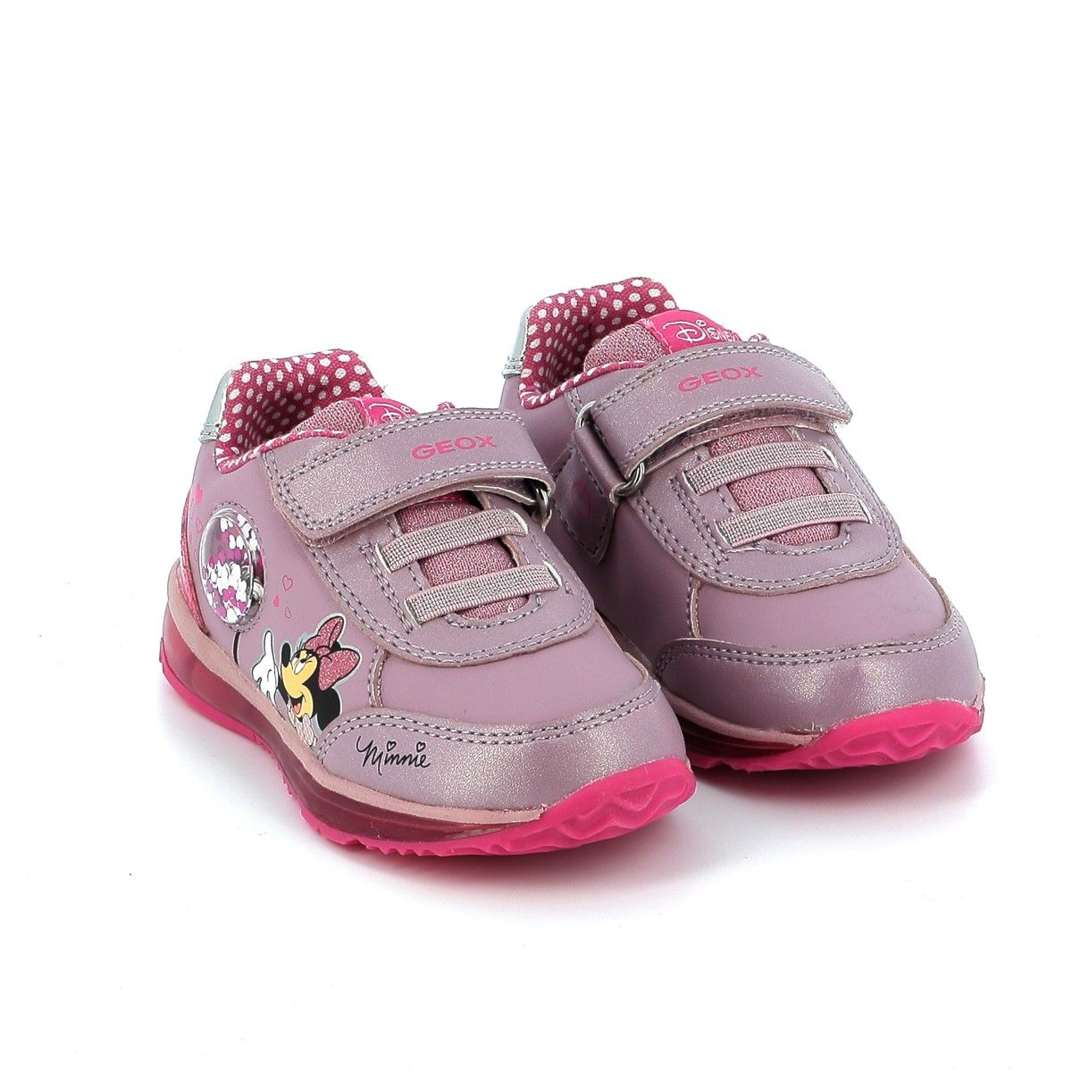 Παιδικό Αθλητικό Παπούτσι για Κορίτσι Ανατομικό με Φωτάκια Geox Minnie Χρώματος Ροζ B2685A 0NFKN C8J8N