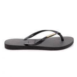 Γυναικεία Σαγιονάρα Havaianas Hav. Slim Logo Metallic Χρώματος Μαύρο 4119875-1924