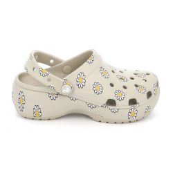Γυναικείο Σαμπό Crocs Classic Platform Floral Clog Ανατομικό Χρώματος Μπεζ 212668-1WY