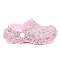 Παιδικό Σαμπό για Κορίτσι Crocs Classic Chunky Glitter Clog K Ανατομικό Χρώματος Ροζ 211939-6ZW