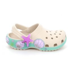 Παιδικό Σαμπό για Κορίτσι Crocs Classic Sea Sparkle Shaker Cgk Ανατομικό Χρώματος Μπεζ 213273-2MC
