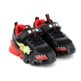 Παιδικό Αθλητικό Παπούτσι για Αγόρι με Φωτάκια  Bull Boys Dinosaur Χρώματος Μαύρο DNAL2205AB01