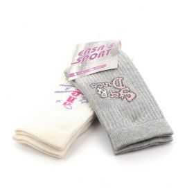 Children's Sock for Ersa Girl Color White - Grey 20830 2 Couples