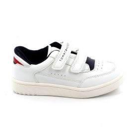Παιδικό Χαμηλό Casual για Αγόρι Tommy Hilfiger Stripes Low Cut Velcro Sneaker Χρώματος Λευκό T1X9-33339-1355100