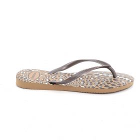 Γυναικεία Σαγιονάρα Havaianas Slim Print Χρώματος Καφέ Animal 4103352-6841