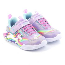 Παιδικό Αθλητικό Παπούτσι για Κορίτσι Skechers Unicorn Chaser με Φωτάκια On/Off Χρώματος Μωβ 302298L-LVMT