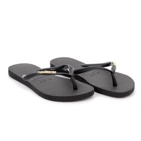 Γυναικεία Σαγιονάρα Havaianas Hav. Slim Logo Metallic Χρώματος Μαύρο 4119875-1924