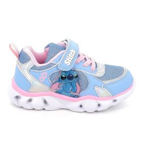 Παιδικό Αθλητικό Παπούτσι για Κορίτσι Disney Stitch με Φωτάκια Χρώματος Σιελ LS001815