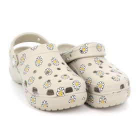 Γυναικείο Σαμπό Crocs Classic Platform Floral Clog Ανατομικό Χρώματος Μπεζ 212668-1WY