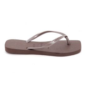 Γυναικεία Σαγιονάρα Havaianas Slim Square Logo Pop Up Χρώματος  Καφέ 4148301-0727