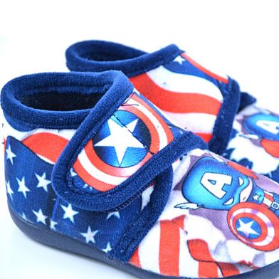Παιδική Παντόφλα για Αγόρι Natalia Captain America Υφασμάτινη Χρώματος Μπλε 55A