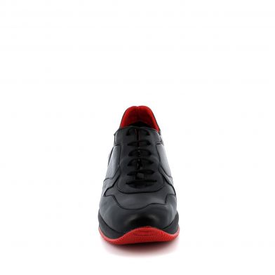 Γυναικείο Casual Sneaker Ανατομικό Parex Δερμάτινο Χρώματος Μαύρο 10724004.B