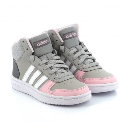 Adidas Hoops 2.0 Mid Shoes for Girls Gray Color GZ7772