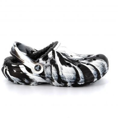 Σαμπό Ανατομικό Crocs Classic Lined Marbled Clog Χρώματος Λευκό - Μαύρο 207180-103