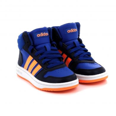 Adidas Hoops 2.0 Mid Shoes for Boys Blue Color GZ7769