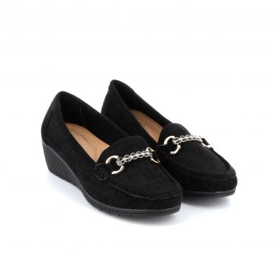Γυναικείο Μοκασίνι Qunhui Shoes  Χρώματος Μαύρο VV-A2222