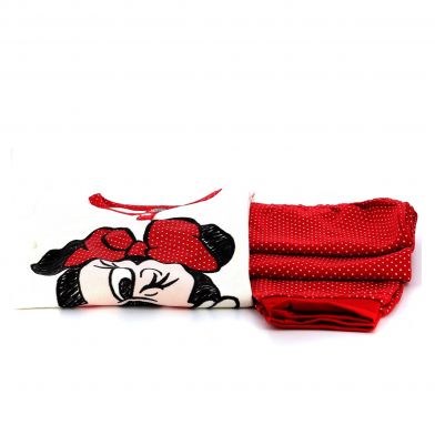 Παιδική Πυζάμα για Κορίτσι Disney Minnie Χρώματος Κόκκινο- Εκρού 24944R