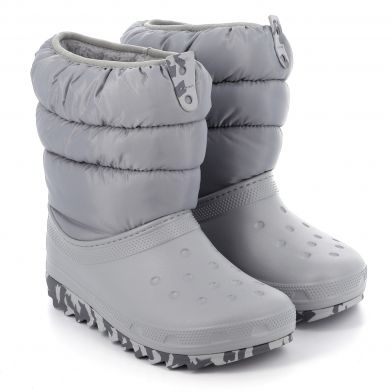 Children's Boots for Boys Crocs Classic Neo Puff Boot K Anatomical Color Gray 207684-007