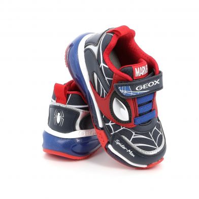 Παιδικό Αθλητικό Παπούτσι για Αγόρι Geox Spiderman Ανατομικό με Φωτάκια Χρώματος Μπλε J36FED 0FUCE C0833