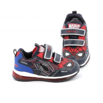 Παιδικό Αθλητικό Παπούτσι για Αγόρι Ανατομικό Με Φωτάκια Geox Spiderman Χρώματος Μπλε B2684A 0CE54 C0735