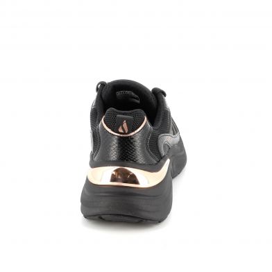 Γυναικείο Αθλητικό Παπούτσι Skechers Snake Trimmed Perforated Durleather Lace Up Fashion Sneaker Χρώματος Μαύρο 177576-BBK