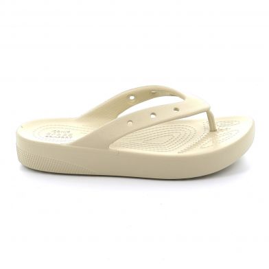 Γυναικεία Σαγιονάρα Crocs Classic Platform Flip W Ανατομική Χρώματος Μπεζ 207714-2Y2