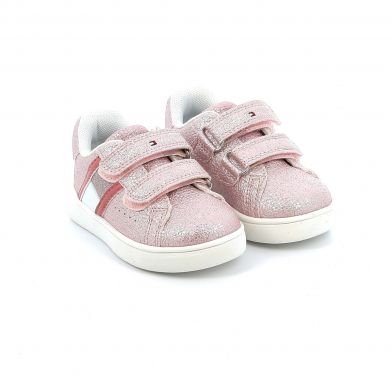 Παιδικό Χαμηλό Casual για Κορίτσι Tommy Hilfiger Flag Low Cut Velcro Sneaker Χρώματος Ροζ T1A9-33191-0375302