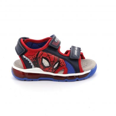Παιδικό Πέδιλο για Αγόρι Geox Spiderman Ανατομικό με Φωτάκια On/Off Χρώματος Κόκκινο J450QB 014CE C0735