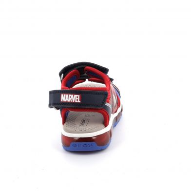 Παιδικό Πέδιλο για Αγόρι Geox Spiderman Ανατομικό με Φωτάκια On/Off Χρώματος Κόκκινο J450QB 014CE C0735