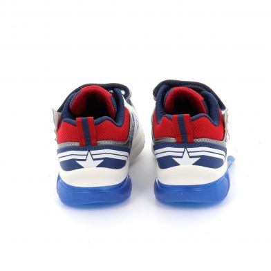 Παιδικό Αθλητικό Παπούτσι για Αγόρι Geox Avengers Ανατομικό με Φωτάκια On/Off Χρώματος Μπλε J45LBB 01454 C0200