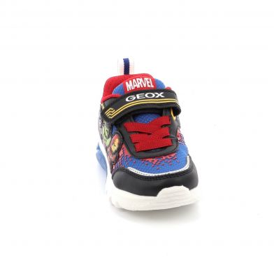 Παιδικό Αθλητικό Παπούτσι για Αγόρι Geox Avengers Ανατομικό με Φωτάκια On/Off Χρώματος Μπλε J45LBE 014CE C0245