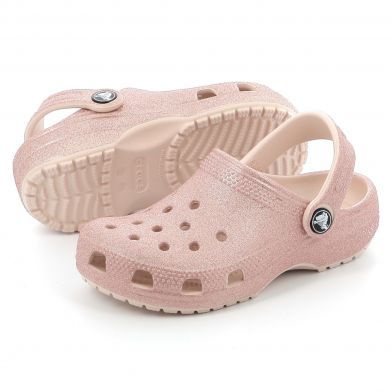 Παιδικό Σαμπό για Κορίτσι Crocs Classic Glitter Clog K Ανατομικό Χρώματος Ροζ 206993-6WV