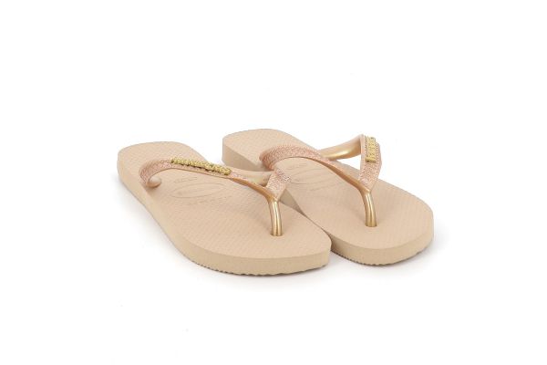 Γυναικεία Σαγιονάρα Havaianas Logo Metallic Χρώματος  Χρυσό 4127244-0570