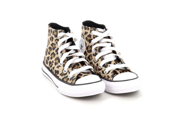 Παιδικό Μποτάκι για Κορίτσι Converse All Star Ctas Hi Χρώματος Καφέ - Λεοπάρ A22406C