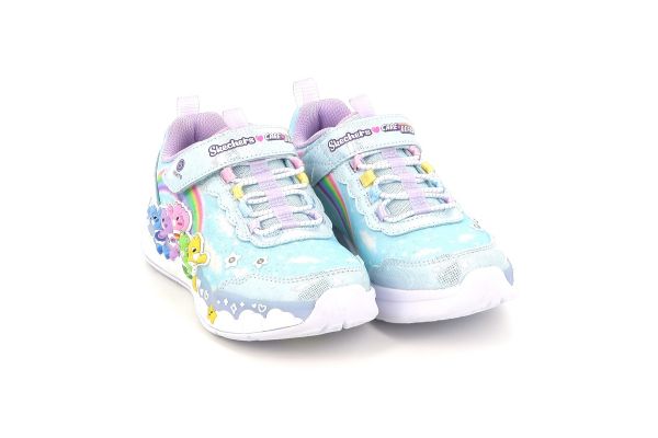 Παιδικό Αθλητικό Παπούτσι για Κορίτσι Skechers Care Bears με Φωτάκια On/Off Χρώματος Γαλάζιο 302390LC-BLMT