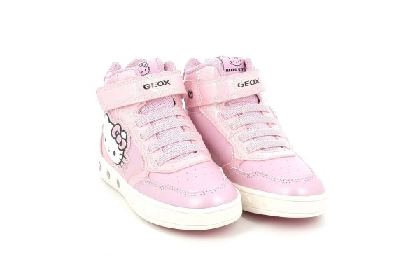 Παιδικό Μποτάκι για Κορίτσι Geox Hello Kitty Ανατομικό Χρώματος Ροζ με on/off φωτάκια J668WC 0NFQ6 C8005