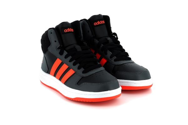 Adidas Hoops 2.0 Mid Shoes for Boys Black Color GZ7768