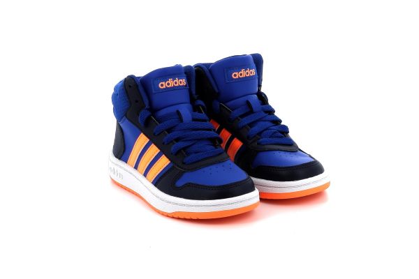 Adidas Hoops 2.0 Mid Shoes for Boys Blue Color GZ7769