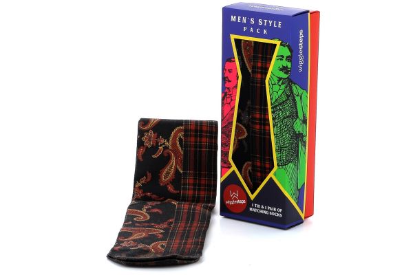 Σετ Ανδρικές Κάλτσες & Γραβάτα Wigglesteps Πολύχρωμες 21TSB06