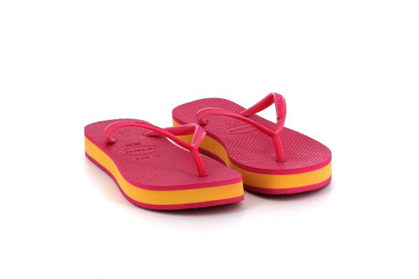 Women's Flip Flops Havaianas Hav. Slim Flatform Fuchsia Color 4144537-8910