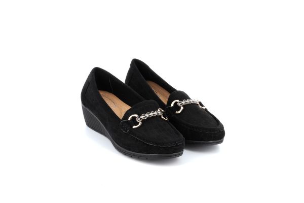 Γυναικείο Μοκασίνι Qunhui Shoes  Χρώματος Μαύρο VV-A2222