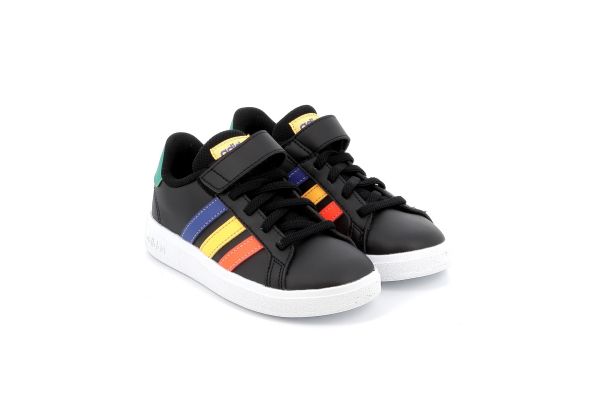 Παιδικό Αθλητικό Παπούτσι Αγόρι Adidas Grand Court Lifestyle Court Elastic Lace And Top Strap Shoes Χρώματος Μαύρο HP8914
