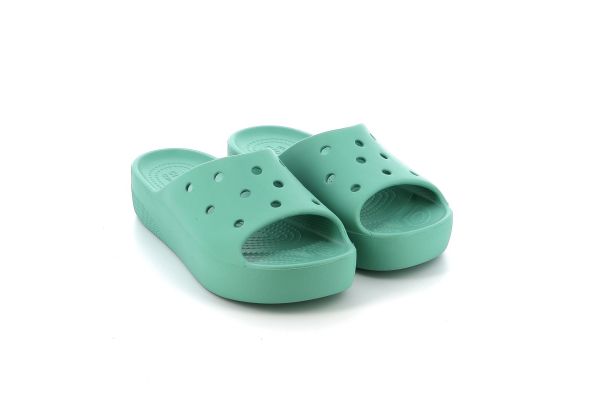 Γυναικεία Σαγιονάρα Crocs Classic Platform Slide Ανατομική Χρώματος Πράσινο 208180-3UG