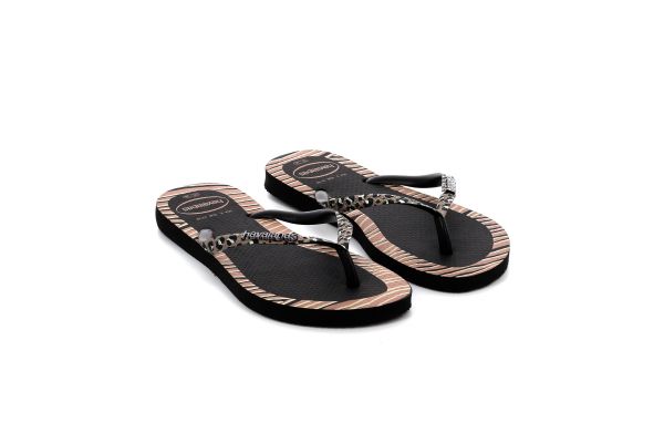 Γυναικεία Σαγιονάρα Havaianas Slim Animals Fashion Χρώματος Μαύρο 4147966-0090