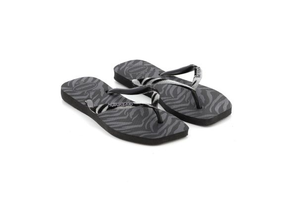 Γυναικεία Σαγιονάρα Havaianas Square Velvet Χρώματος Μαύρο 4148277-0090