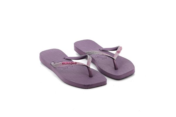 Γυναικεία Σαγιονάρα Havaianas Square Glitter Χρώματος Μωβ 4148102-1780