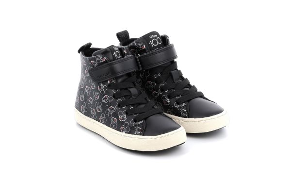 Παιδικό Μποτάκι για Κορίτσι Geox Ανατομικό Disney 100 Mickey Χρώματος Μαύρο J364GH 00004 C0039