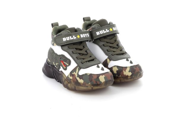 Παιδικό Αθλητικό Μποτάκι για Αγόρι Bull Boys T-rex Mid με Φωτάκια Χρώματος Πράσινο Παραλλαγή DNAL2201AA68